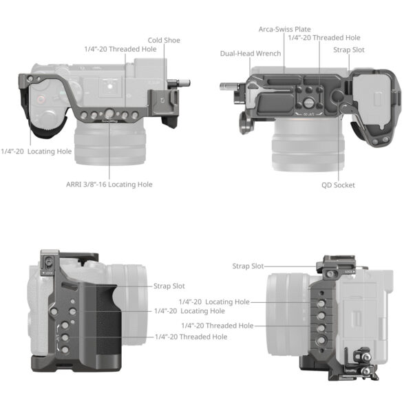 SmallRig “HawkLock” Quick Release Cage Kit with Silicone Handle for Sony Alpha 7C II / 7CR 5198 - Image 3