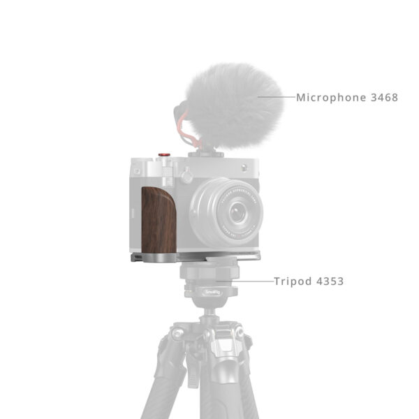 SmallRig L-Shape Mount Plate with Wooden Handle for FUJIFILM GFX100RF (Silver) 5265 - Image 6