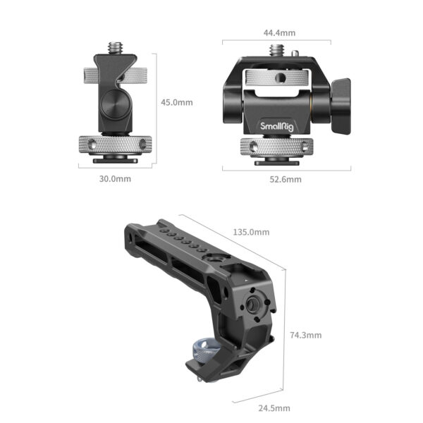 SmallRig Top Handle with Monitor Support Kit (Compatible with Cold Shoe) 5322 - Image 3