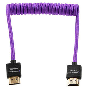 Kondor Blue Gerald Undone MK2 Coiled Full HDMI Cable (30 To 60cm) - Purple