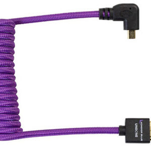 Kondor Blue Gerald Undone MK2 Coiled Left Angle Micro HDMI To Full HDMI (30 To 30cm) - Purple (Sony/fuji)