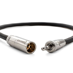 Kondor Blue 30cm Mini XLR to 3.5mm TRS Locking Screw Plug for Lavalier/Lapels - Black