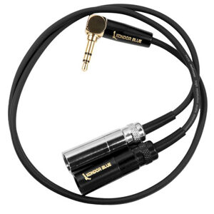 Kondor Blue Dual Mini XLR Male to 3.5mm Stereo TRS Right Angle for BMPCC 6K Pro/C70/RODE Wireless Go II