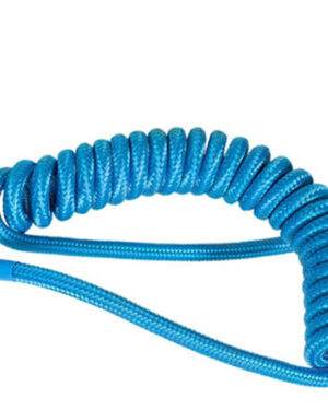 Kondor Blue Coiled Low-Profile Right-Angle XLR Cable - 30cm to 60cm (Blue)