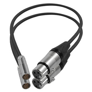 Kondor Blue 40cm Mini XLR Male to XLR Female Audio Cable (2 Pack) - Black
