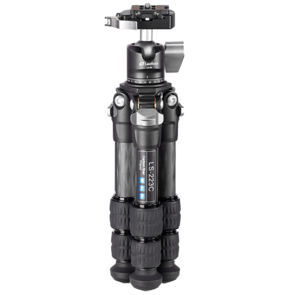 Leofoto LS-223C Ranger Series 3 Section Carbon Fibre Tripod with LH-25LR (Lever Release) Ball Head - Image 2