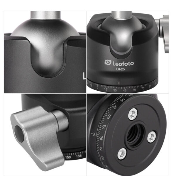 Leofoto LS-223C Ranger Series 3 Section Carbon Fibre Tripod with LH-25LR (Lever Release) Ball Head - Image 7