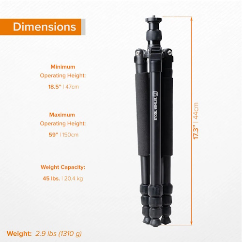 Tether Tools Rock Solid Tripod For AeroTrac Workstation System - Image 5
