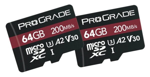 ProGrade Digital 64GB MicroSDXC UHS-I V30 Memory Card, 2 Pack (Strontium) - PGMSD64GBSP2NA