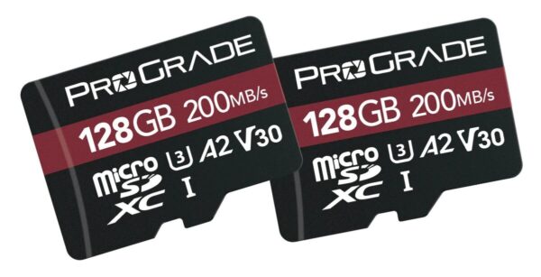 ProGrade Digital 128GB MicroSDXC UHS-I V30 Memory Card, 2 Pack (Strontium) - PGMSD128GBSP2NA