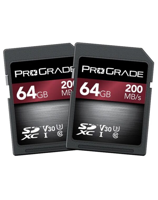 ProGrade Digital 64GB SDXC UHS-I V30 Memory Card, 2 Pack (Strontium) - PGSD64GBSK2NA