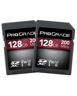 ProGrade Digital 128GB SDXC UHS-I V30 Memory Card, 2 Pack (Strontium) - PGSD128GBSK2NA