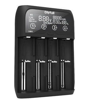 Dlyfull 4 Way Universal Fast Battery Charger with LCD