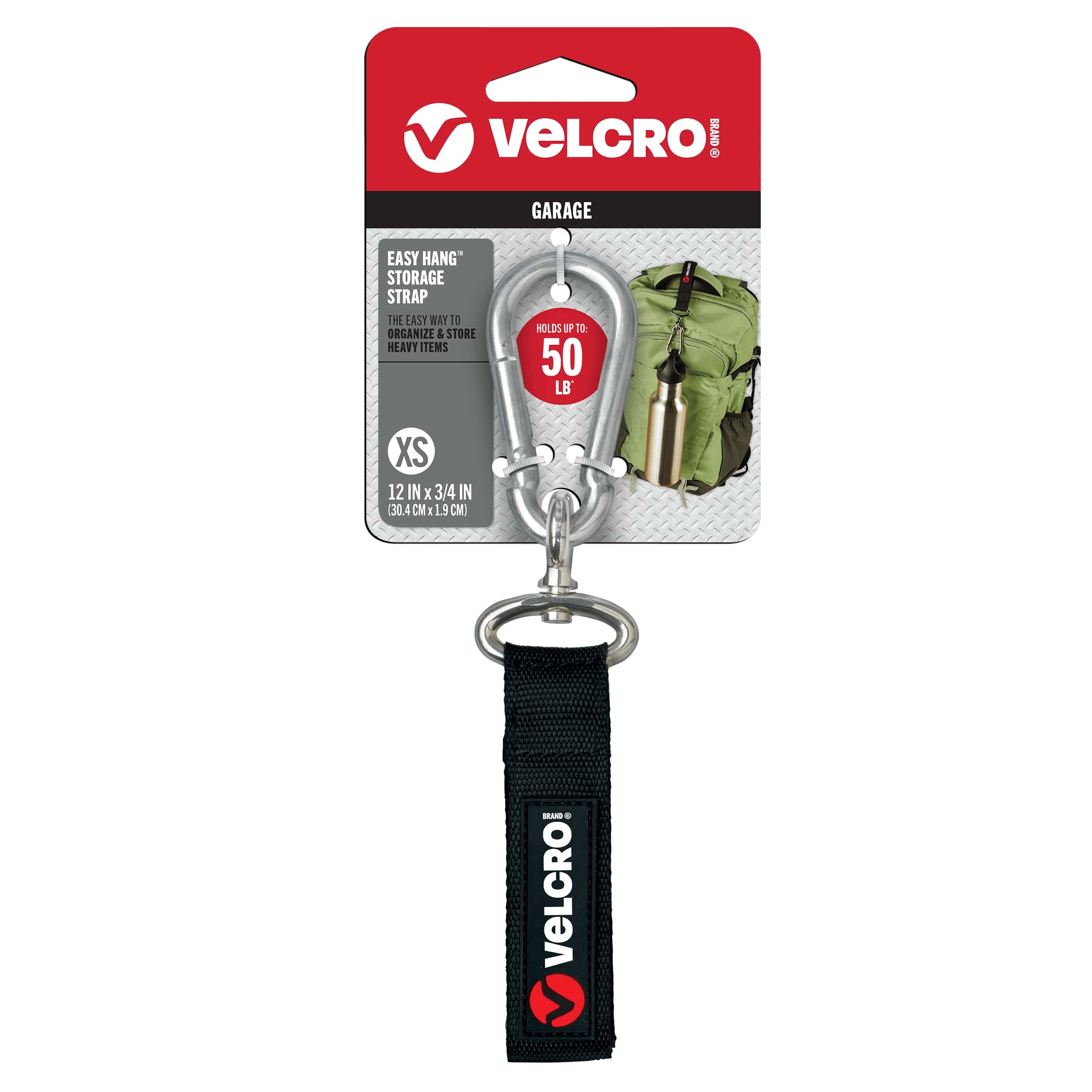 Velcro Easy Hang Xsmall 12in x 3/4in strap, Black