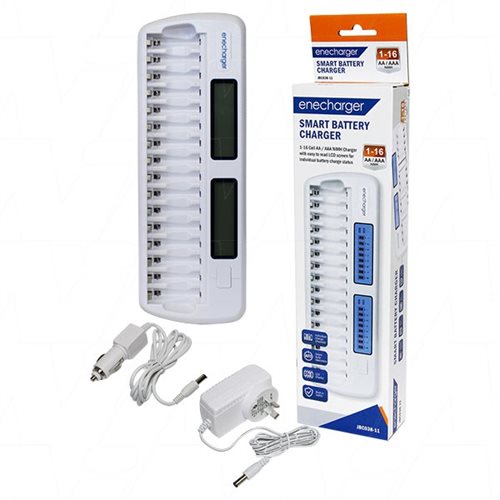 Enecharger JBC038-11 16 Cell Automatic Quick Charger / Discharger for 1-16 AA & AAA NiMH Cells