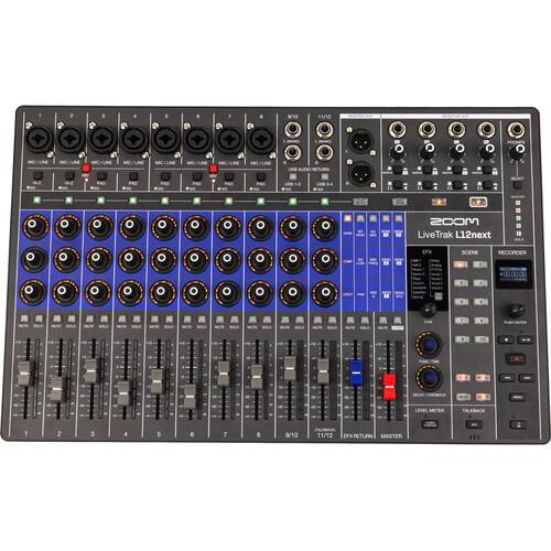 Zoom LiveTrak L12next 14x4 Digital Mixer and Recorder - Image 3