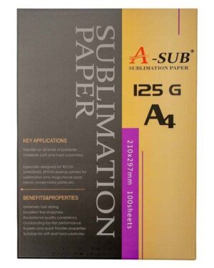 Asub 125g Dye Sublimation Paper A4 100pk
