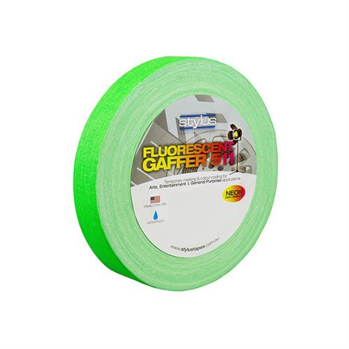 Stylus 511 Fluoro/Neon Gaffer Tape 12mm x 45m GREEN