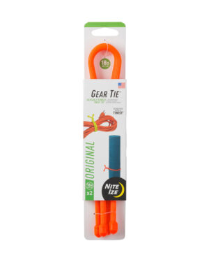 Nite Ize Gear Tie Reusable Rubber Twist Tie - 18 Inch / 2 Pack / Bright Orange