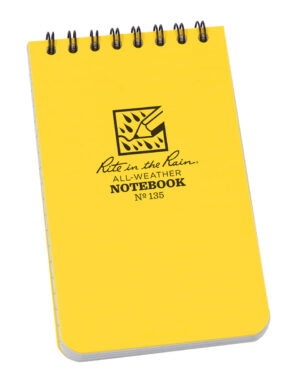 Rite in the Rain Top Spiral Polydura Notebook - Universal - Yellow / Single / 3 x 5