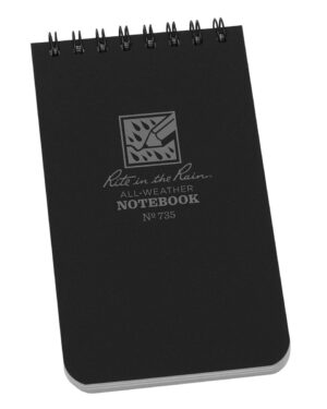 Rite in the Rain Top Spiral Polydura Notebook - Universal - Black / Single / 3 x 5