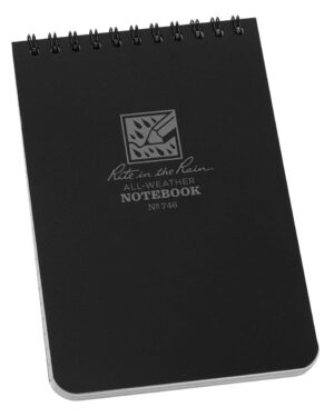 Rite in the Rain Top Spiral Polydura Notebook - Universal - Black / Single / 4 x 6