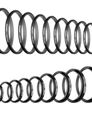 NEEWER 18 Pieces Metal Camera Lens Filter Adapter Ring Kit