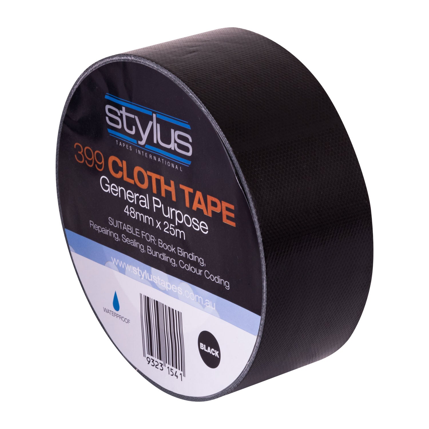 Stylus 399 Retail General Purpose Cloth Black 48mm x 25m