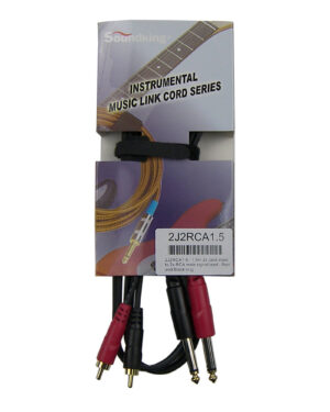 SoundKing RCA Stereo to 6.5" Jack Cable 1.5m