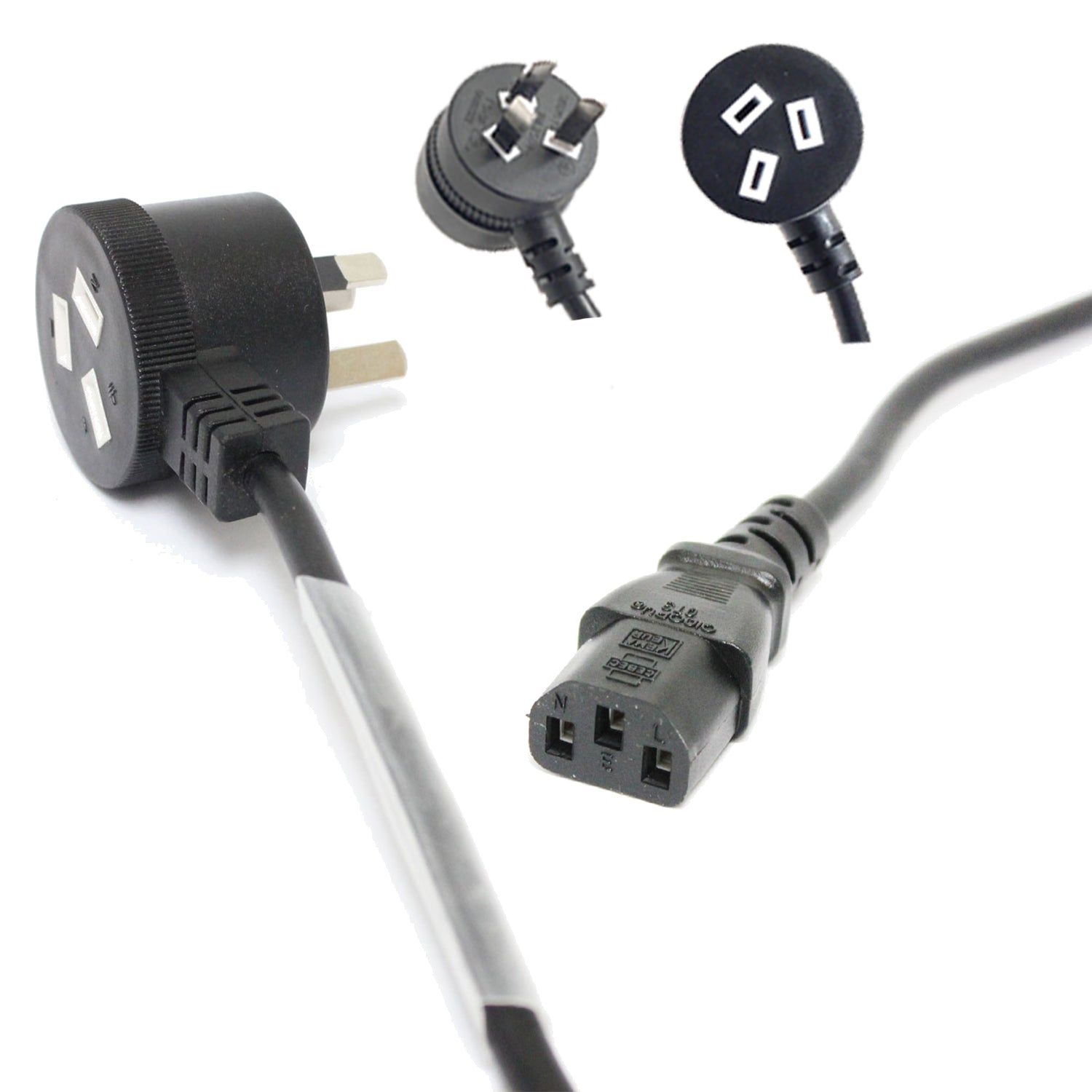 DL IEC Power Lead with Piggyback 10m