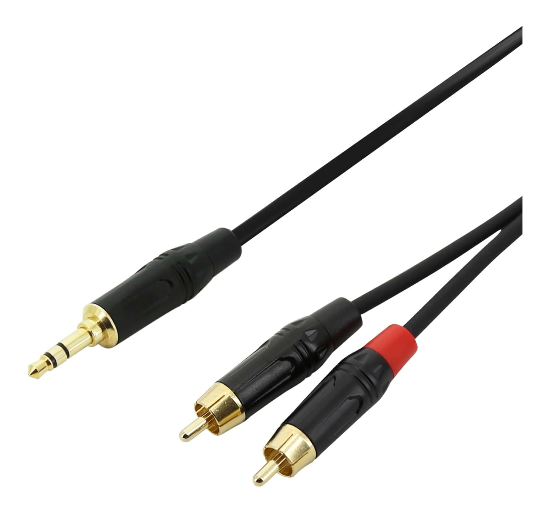 Swamp Smartphone to Dual RCA Cable - Extended 3.5mm Mini-Jack - 5m