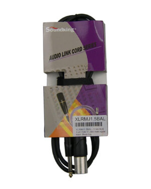 SoundKing 1.5m XLR 3 Pin Male to Jack Male Signal Lead