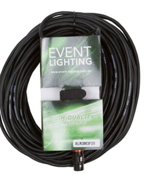 Event Lighting XLR3M3F20 - 3-pin DMX Cable (20m)