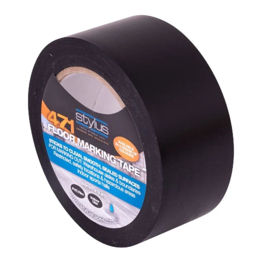 Stylus 471 PVC Floor Marking Black 48MM X 33M